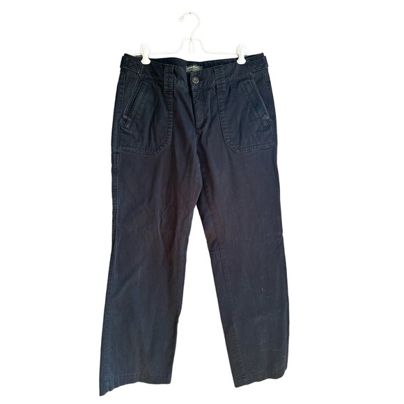 Eddie Bauer Womens Utility Pant Straight Relaxed Fit Stretch Canvas Black Size 8 - Picture 1 of 5